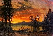 Albert Bierstadt Sunset over the River oil painting